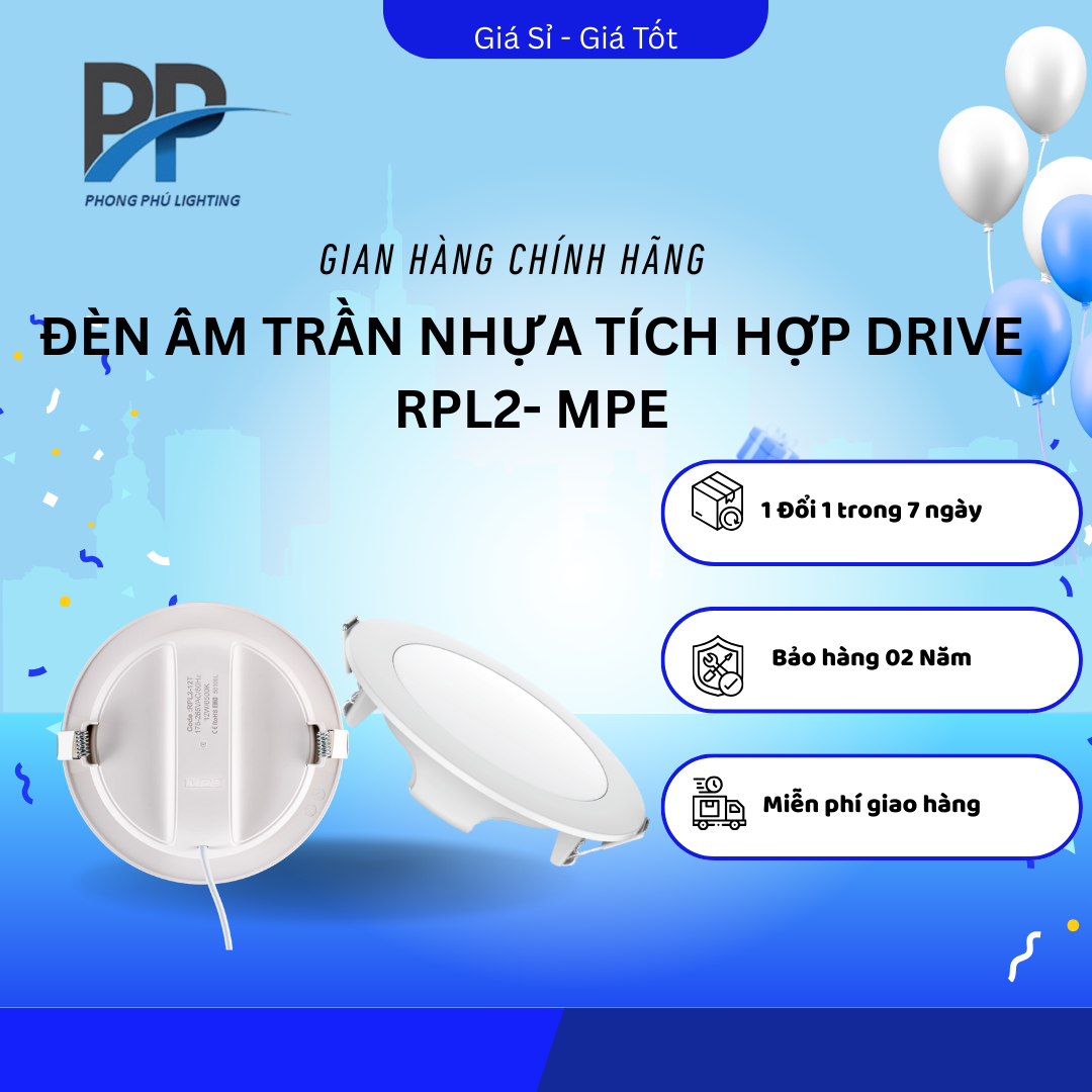 ĐÈN ÂM TRẦN NHỰA TÍCH HỢP DRIVE RPL2- MPE